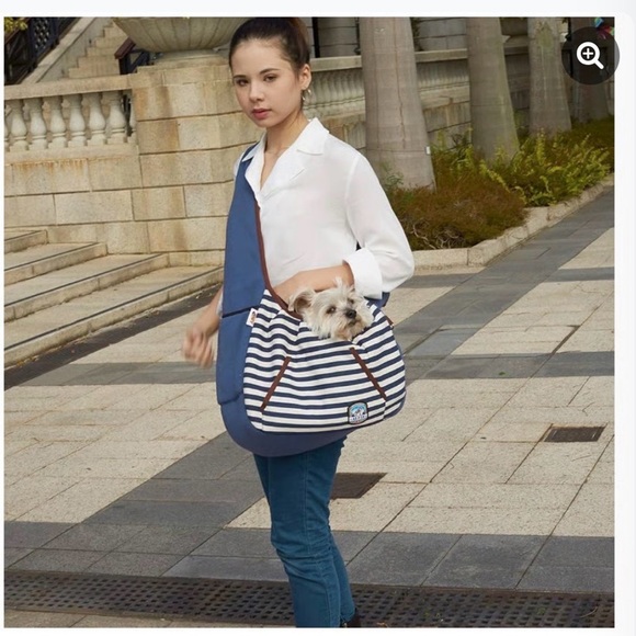 Nautical Striped Pet Carrier for Dogs - Picture 2 of 16